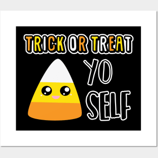Trick or Treat Yo Self Kawaii Candy Corn Halloween Costume Posters and Art